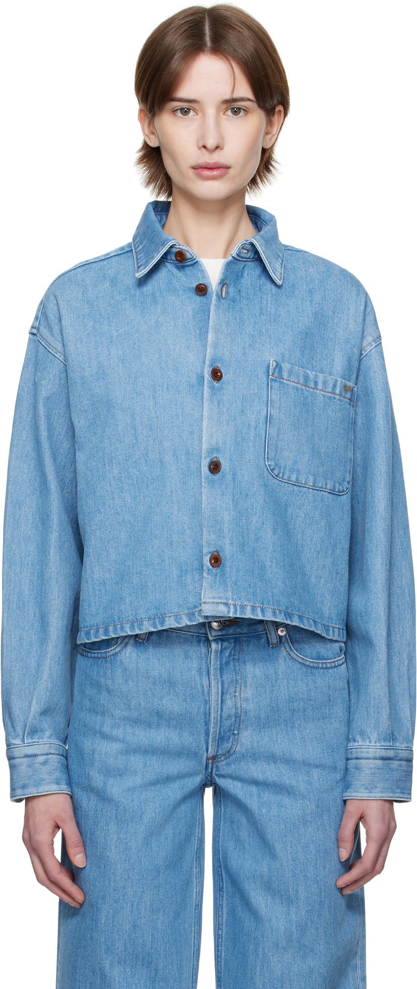 Skjorta A.P.C. A.P.C. Samantha Denim Overshirt Blå | COHEQ-F02895