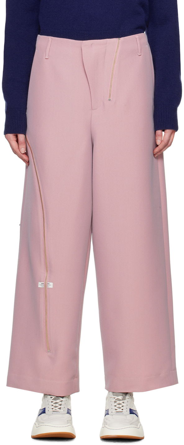 Byxor ADER ERROR Wide Leg Zip Detail Trousers Rosa | BN01SSBT0110PK