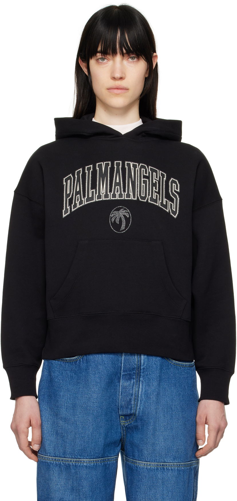 Sweatshirt Palm Angels Palm Angels College Hoodie Svart | PWBB023S25FLE001100B