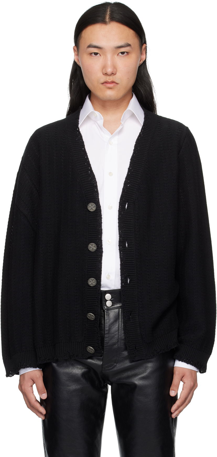 Sweater Enfants Riches Déprimés Enfants Riches Déprimés Asymmetrical Cardigan Svart | 080-250