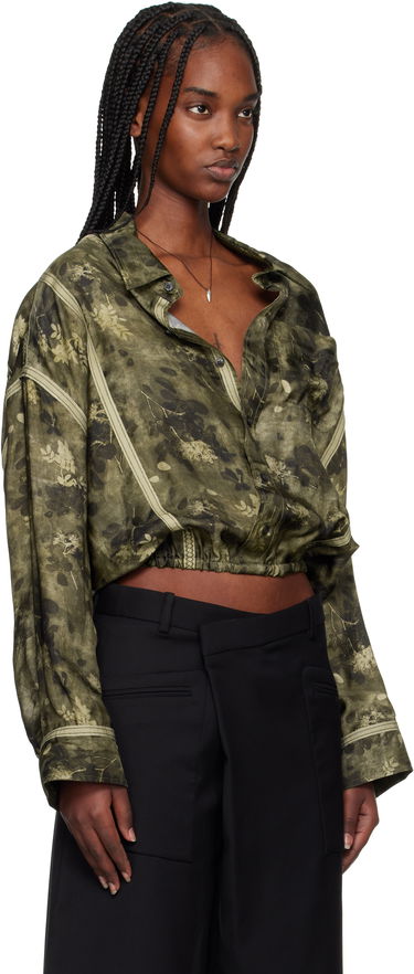 Skjorta R13 R13 Taped Crossover Cropped Shirt Grön | R13WR378-R463B, 1