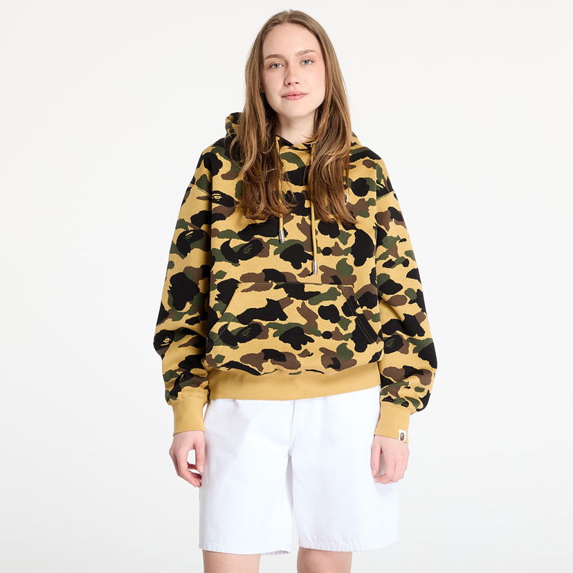 Sweatshirt BAPE A BATHING APE 1st Camo Jacquard One Point Relaxed Fit Pullover Hoodie Gul | 001PPL301302MYEL