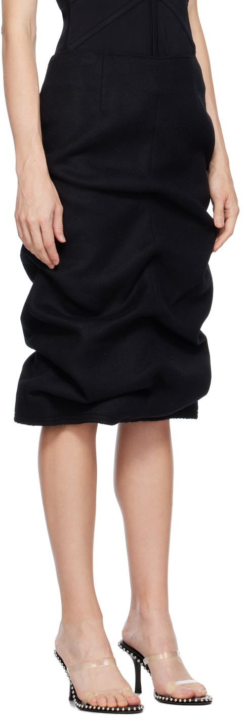 Kjol We11done We11done Tucked Midi Skirt Svart | WD-SK3-23-211-W-BK, 1