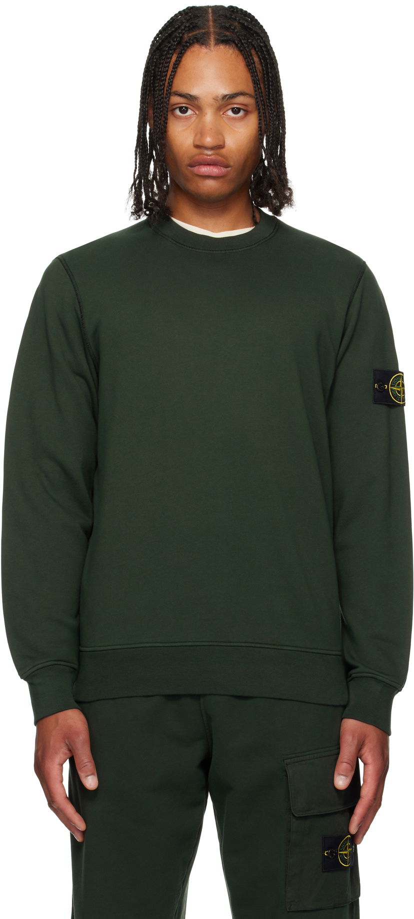 Sweatshirt Stone Island Organic Cotton Fleece Sweatshirt Grön | K2S15 6100060 S0051