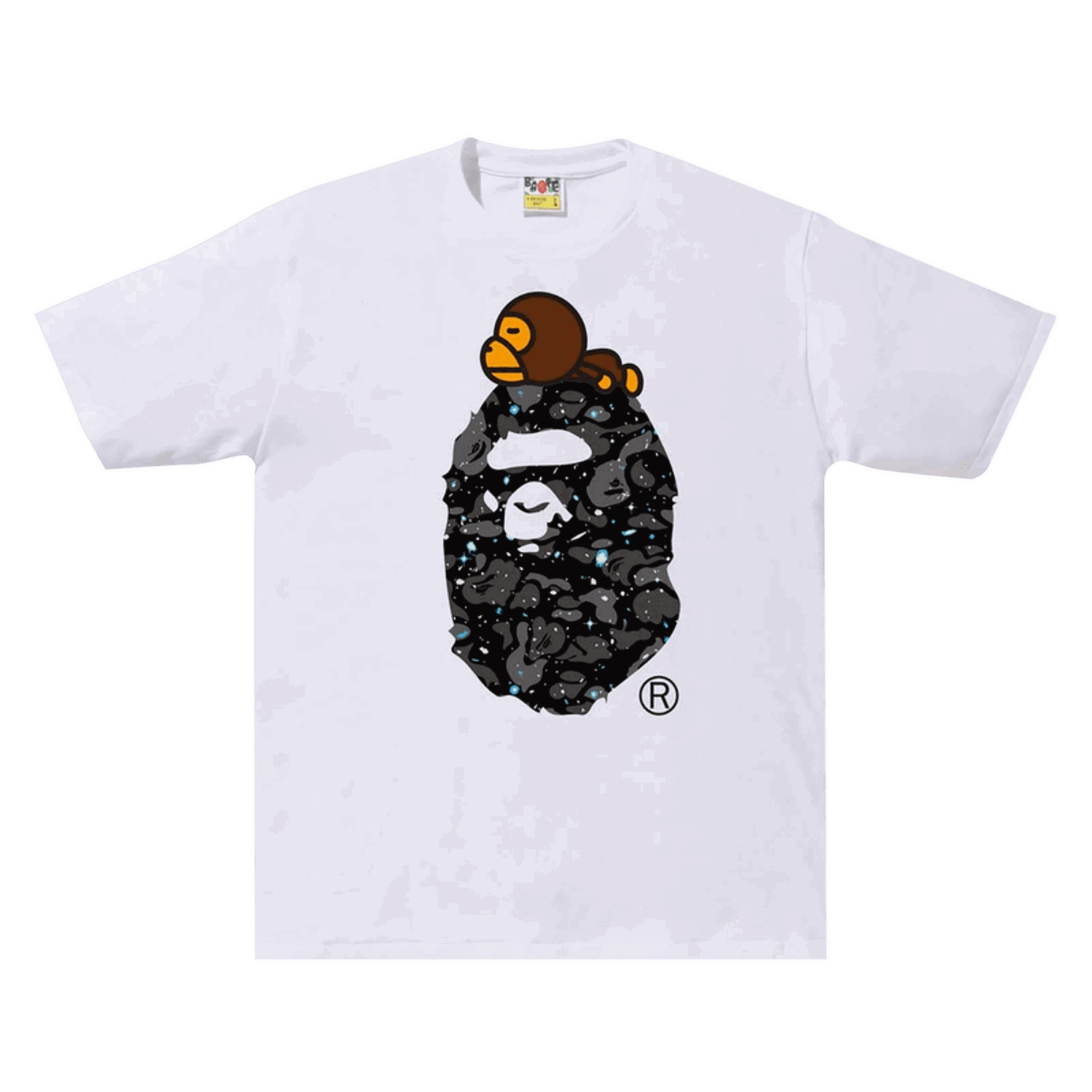 T-shirt BAPE Space Camo Milo On Big Ape Tee Vit | 2F30 110 008 WHITE, 0