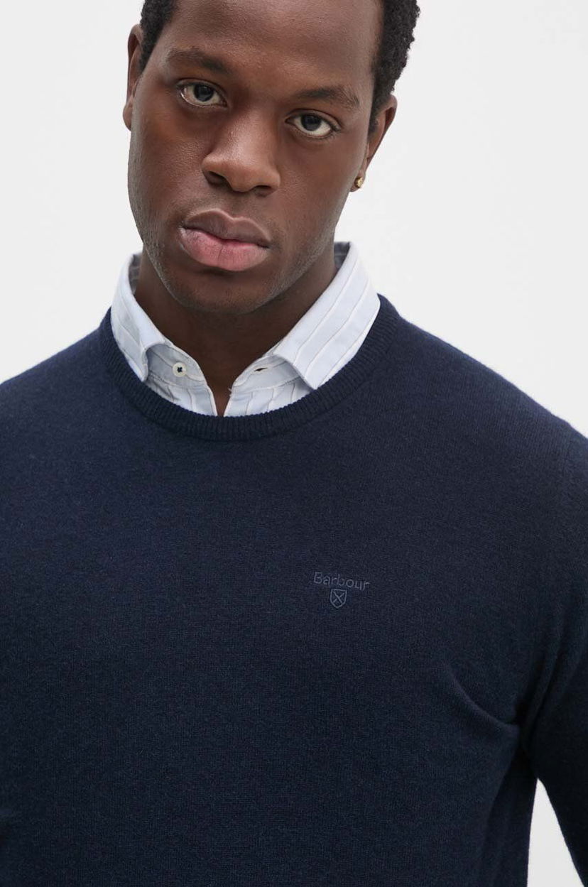 Sweater Barbour Wool Crewneck Sweater Mörkblå | MKN0345