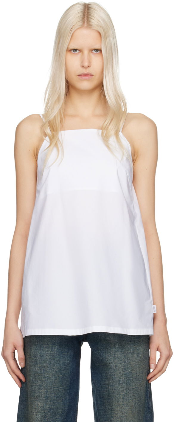 Linne Maison Margiela MM6 Low Back Camisole Vit | S52NC0331 S47294