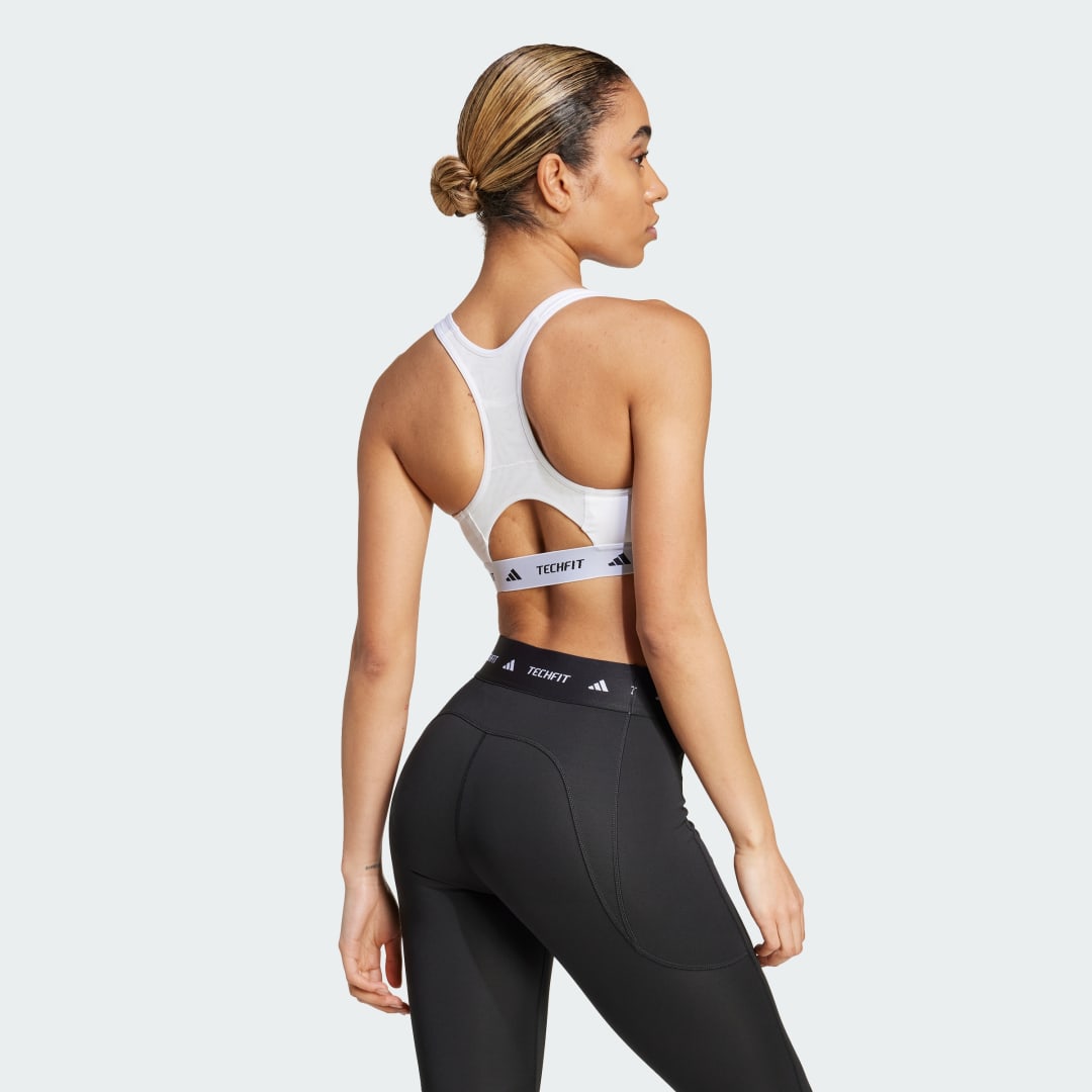 Behå adidas Performance TECHFIT Medium Support Elastic Sports Bra Vit | JG3961, 1