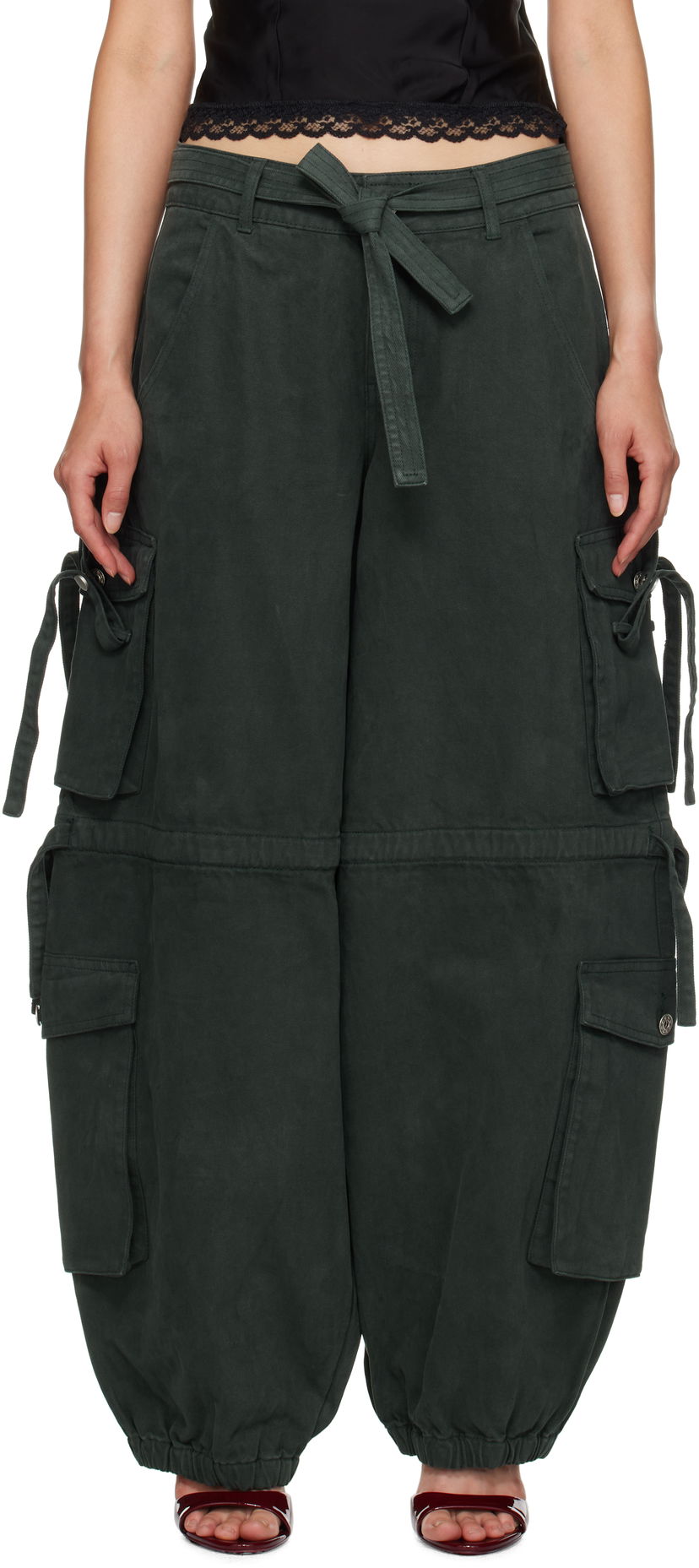 Cargo byxor GUIZIO Guizio Anais Cargo Pants Grön | F24203W100