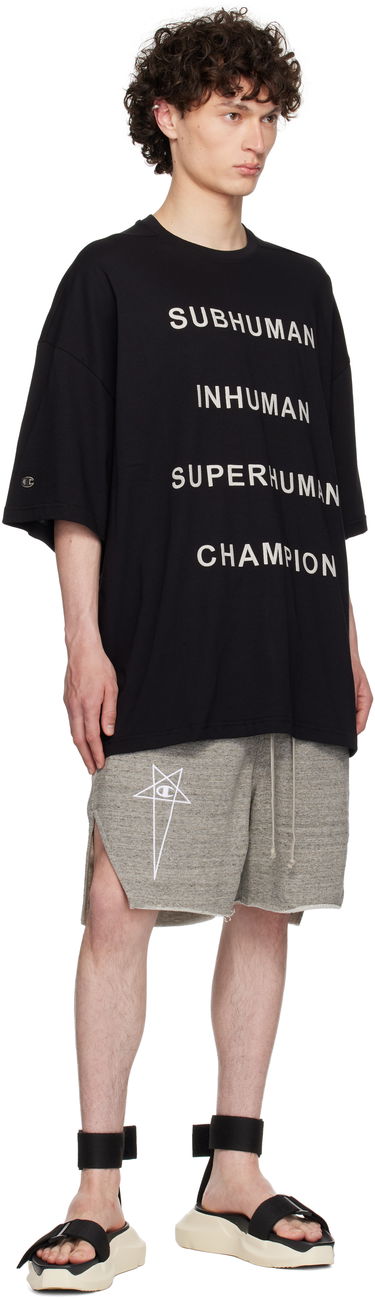 T-shirt Rick Owens Rick Owens Champion Edition Tommy T-Shirt Svart | CM01E1675 CHJG JERSEY, 3