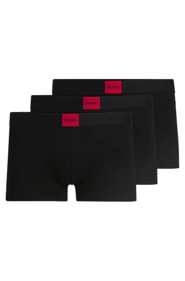 Boxare BOSS HUGO Trunks Three-Pack with Logo Waistbands Svart | 50532797, 0