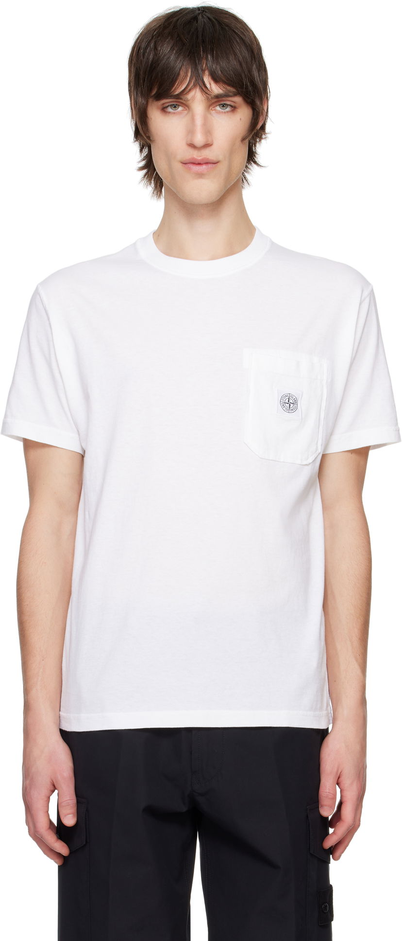 T-shirt Stone Island Stone Island Organic Cotton Jersey Fissato T-Shirt Vit | K1S15 2100219 S0057