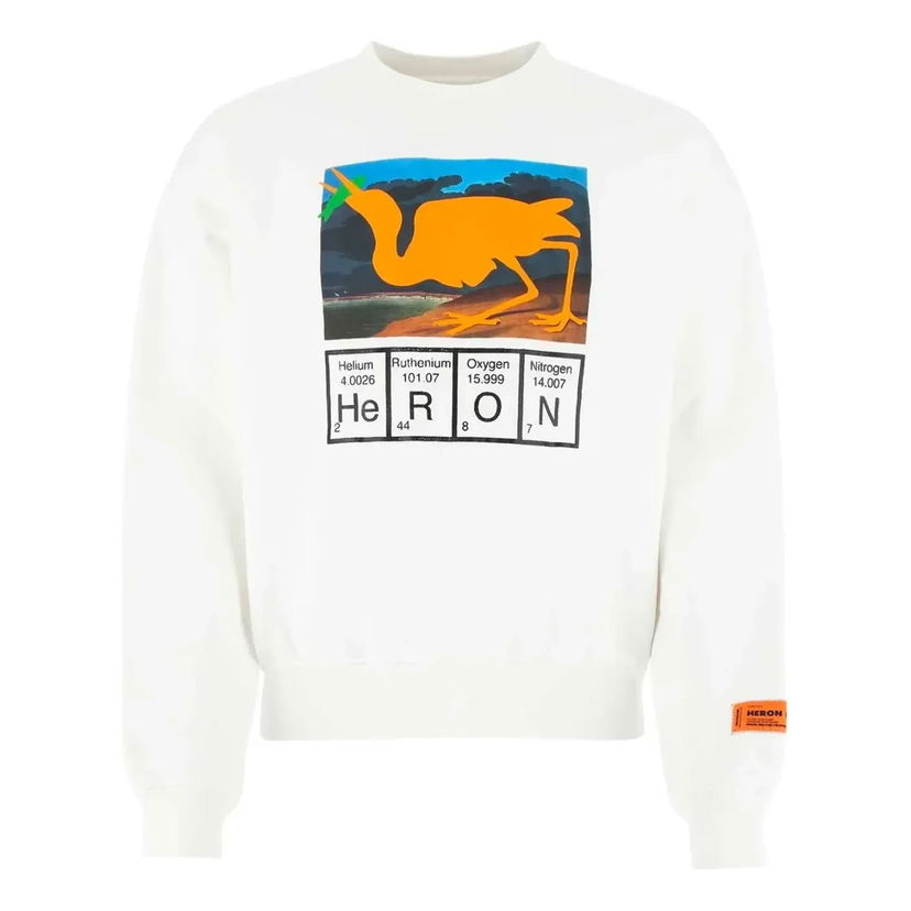 Sweatshirt HERON PRESTON Heron Preston Periodic Table Print Sweatshirt Vit | HMBA016S21JER0010120