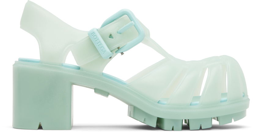 Skovård Bottega Veneta Bottega Veneta Gertie Fisherman Heeled Sandals Grön | 827620 V2AS0