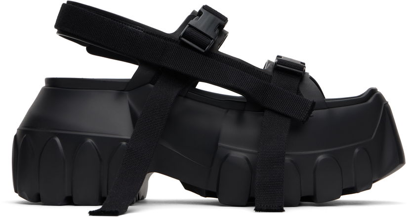Skovård Rick Owens Rick Owens Hollywood Mega Tractor Heeled Sandals Svart | RP01E7866 LOO