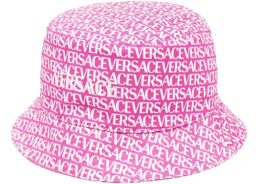 Hatt Versace Logo Print Bucket Hat Pink Rosa | 1007031-1A06693_5P110