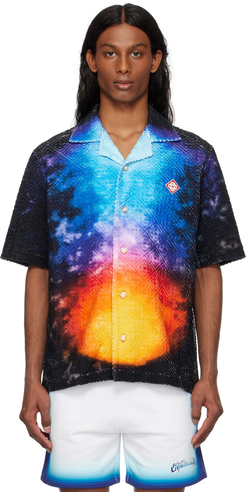 Skjorta Casablanca Casablanca Gradient Towelling Resort Shirt Flerfärgad | MS25-SH-166-01