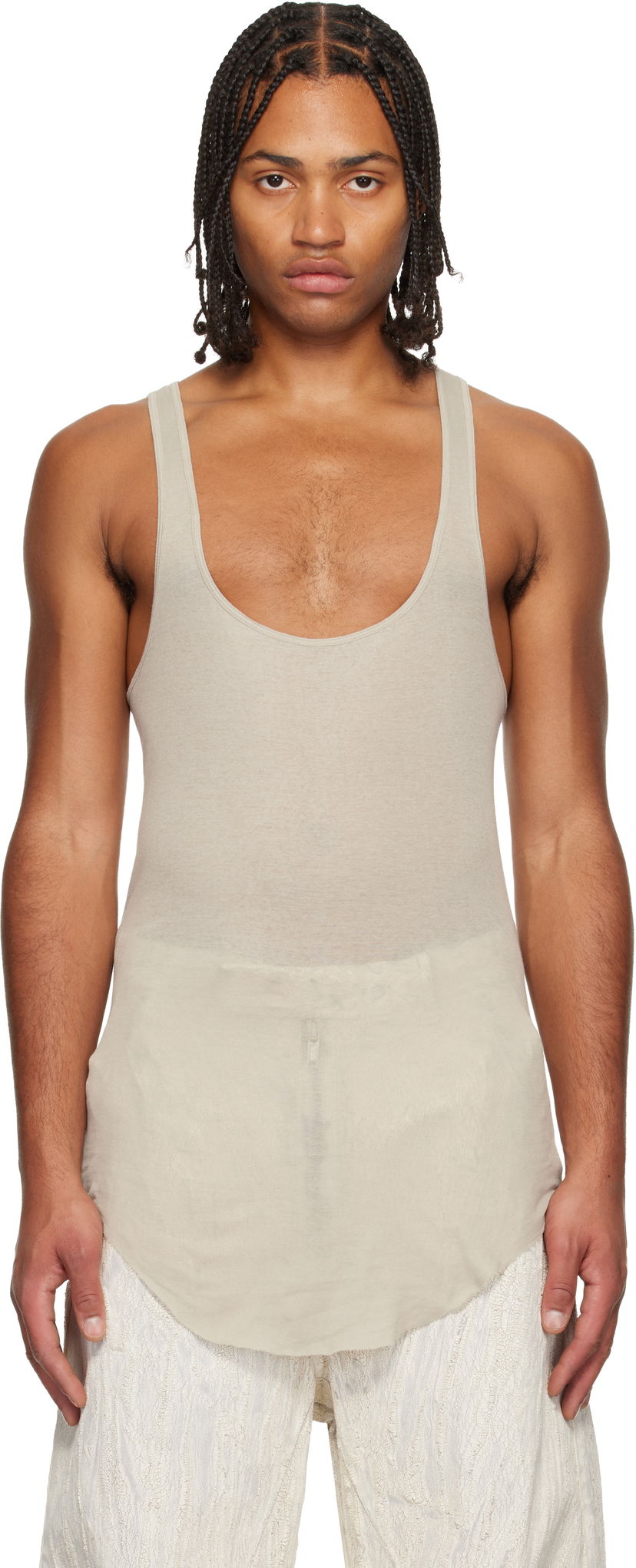 Linne Rick Owens Concordians Pony Tank Top Beige | RR02E1104 MR