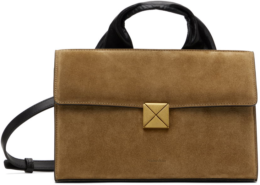 Handväska Nanushka Nanushka Sandi Lock Suede Bag Brun | NW25CRBG09477