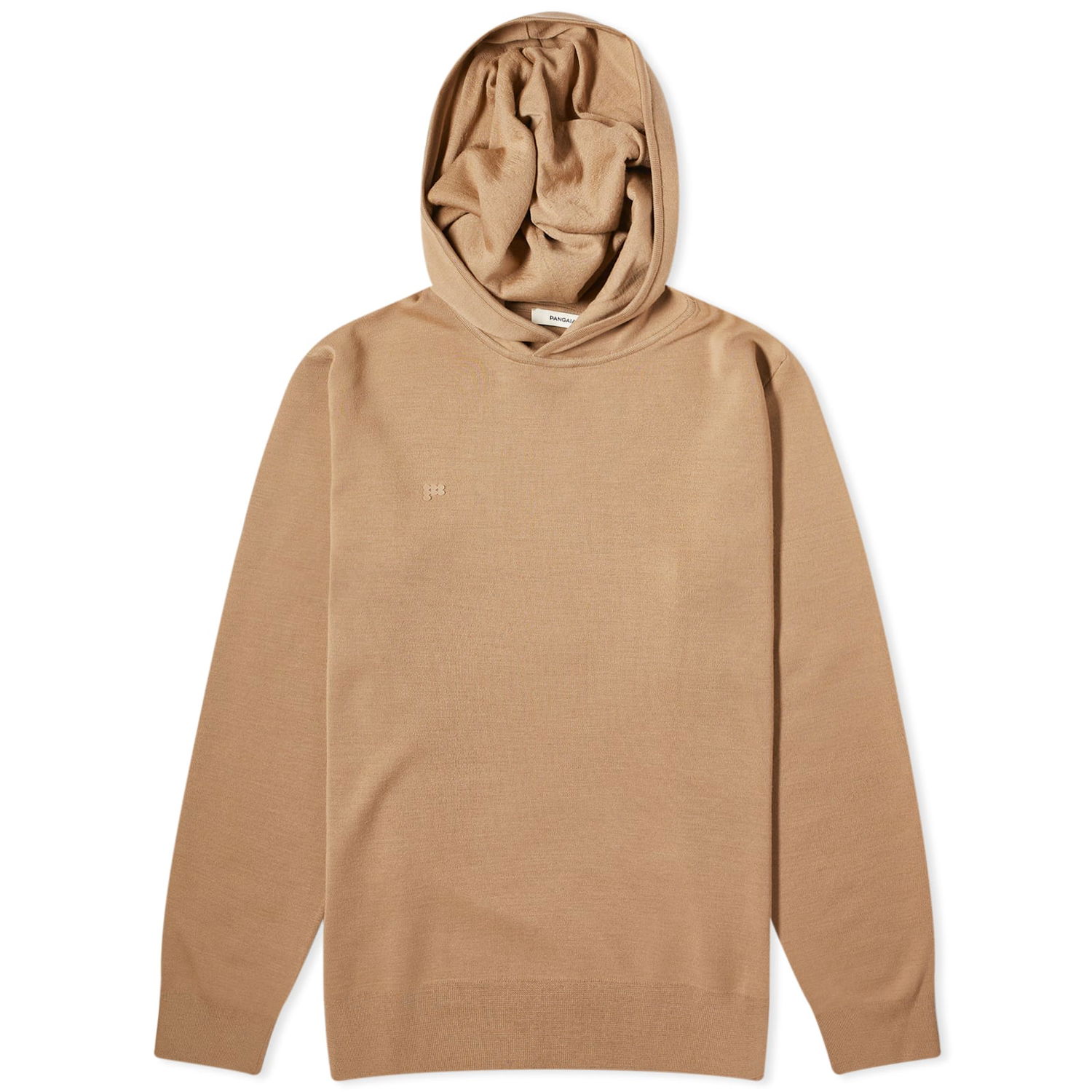 Sweatshirt PANGAIA Pangaia Regenerative Merino Knit Slim Fit Hoodie Brun | 100012731348, 0