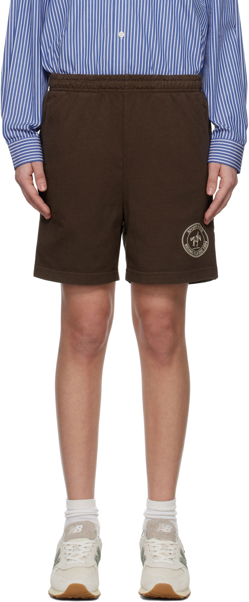 Shorts Sporty & Rich Sporty & Rich 'Riding Club' Gym Shorts Brun | SH039612244BR03