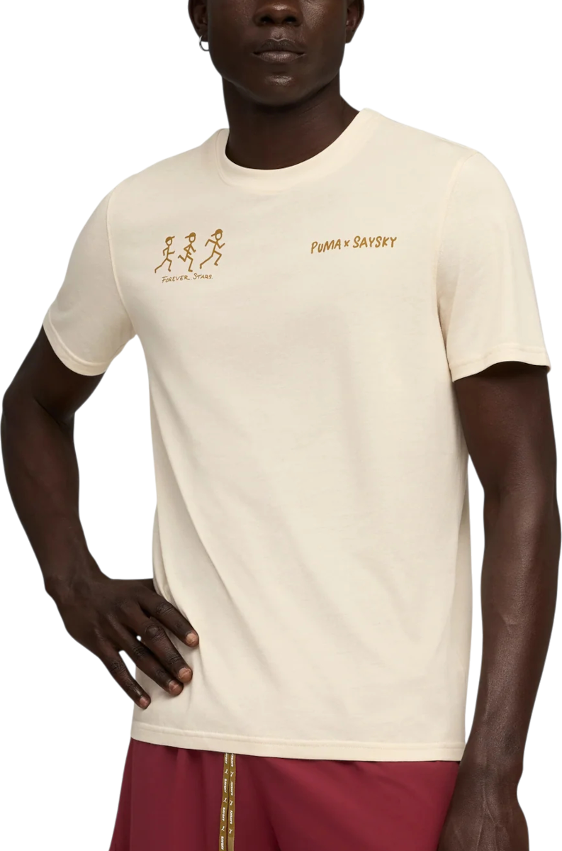 T-shirt Puma Saysky Running Graphic T-Shirt Beige | 528147-87, 0