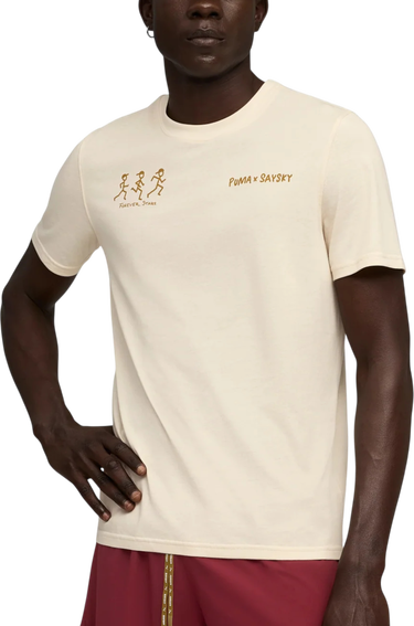 T-shirt Puma Saysky Running Graphic T-Shirt Beige | 528147-87, 0
