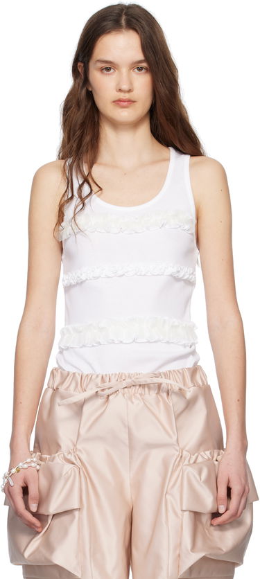 Linne Simone Rocha Simone Rocha Ruffle Frill Tank Top Vit | 5345 0553, 0