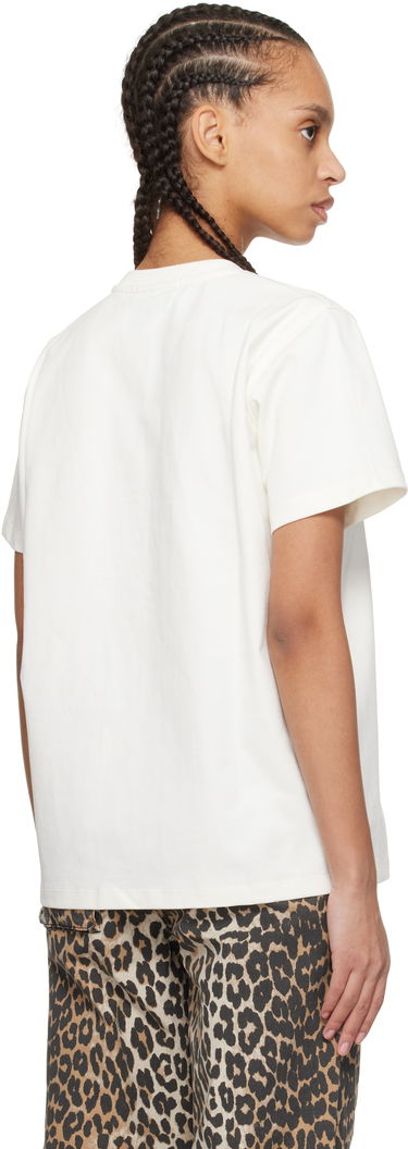 T-shirt GANNI GANNI Heavy Cotton Bow Relaxed T-Shirt Vit | T4110, 2
