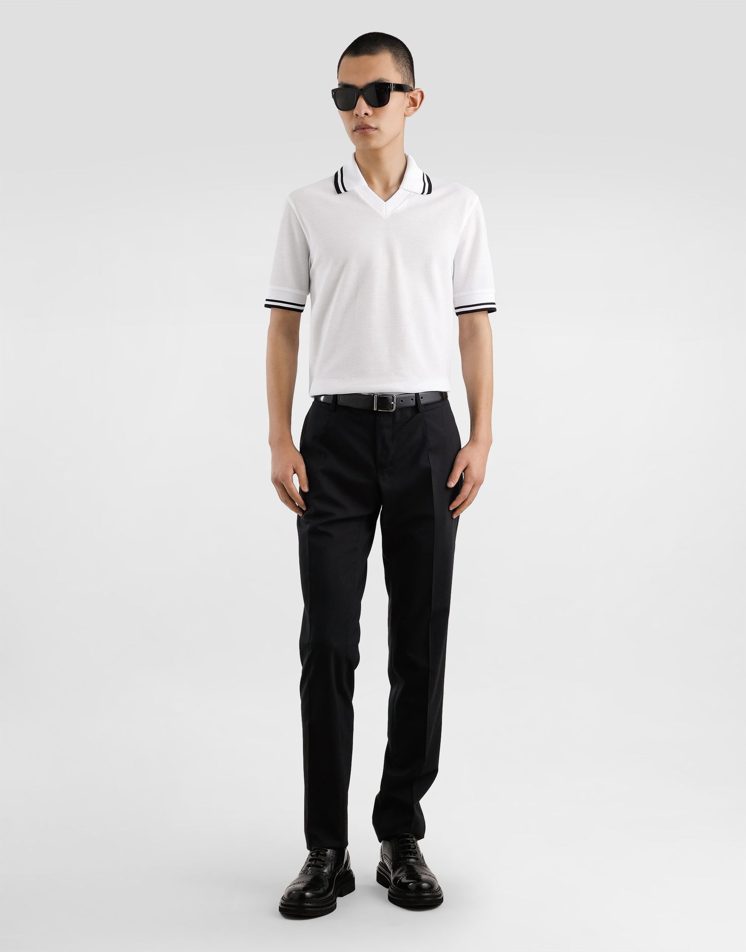 Polotröja Dolce & Gabbana Dolce & Gabbana Piqué Polo Shirt 52 Vit | G8SX9THU7UTW0800, 1