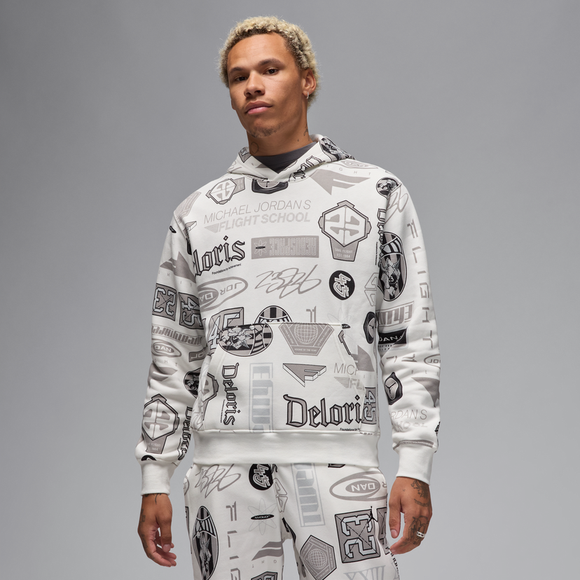 Sweatshirt Jordan Jordan Essentials All-Over Print Fleece Hoodie Vit | HM7254-133