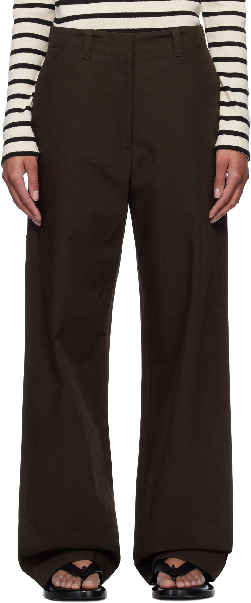 Byxor Jil Sander Jil Sander Straight-Leg Trousers Brun | J40KA0255_J45267
