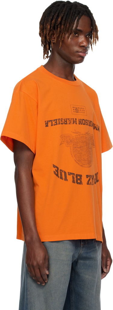 T-shirt Maison Margiela MM6 Maison Margiela Topaz Blue Graphic T-Shirt Svart | SH0GC0041 S24311, 4