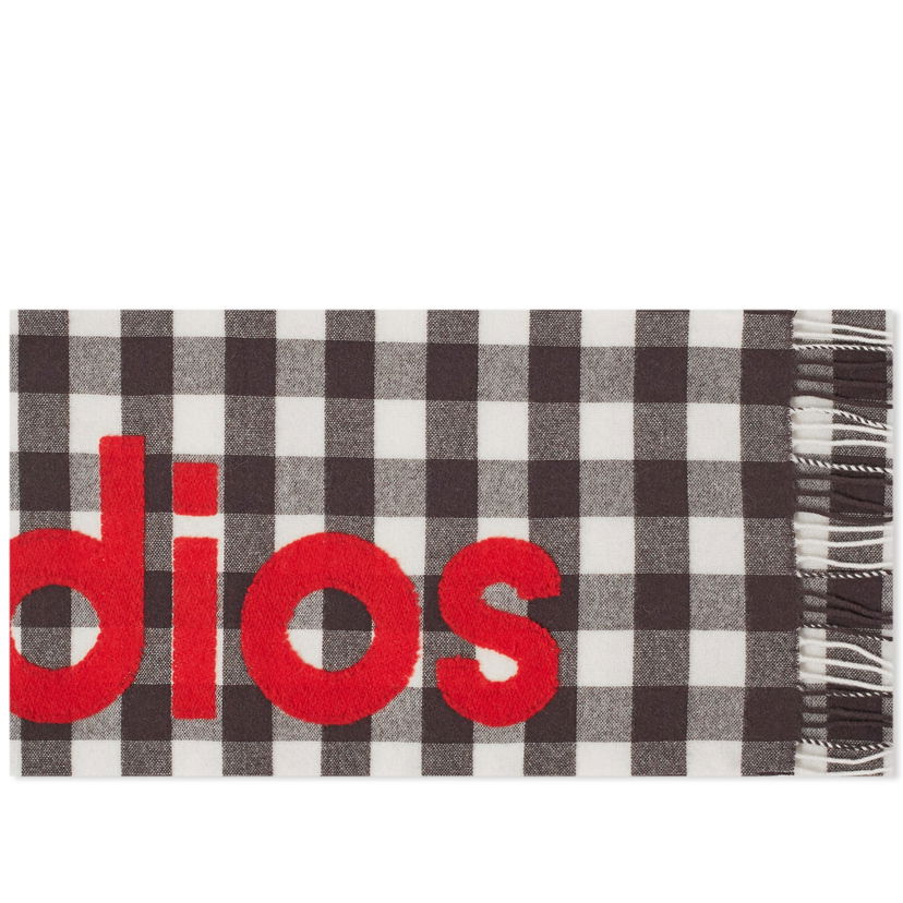 Halsduk Acne Studios Veda Logo Check Scarf Grå | CA0262-DJ3