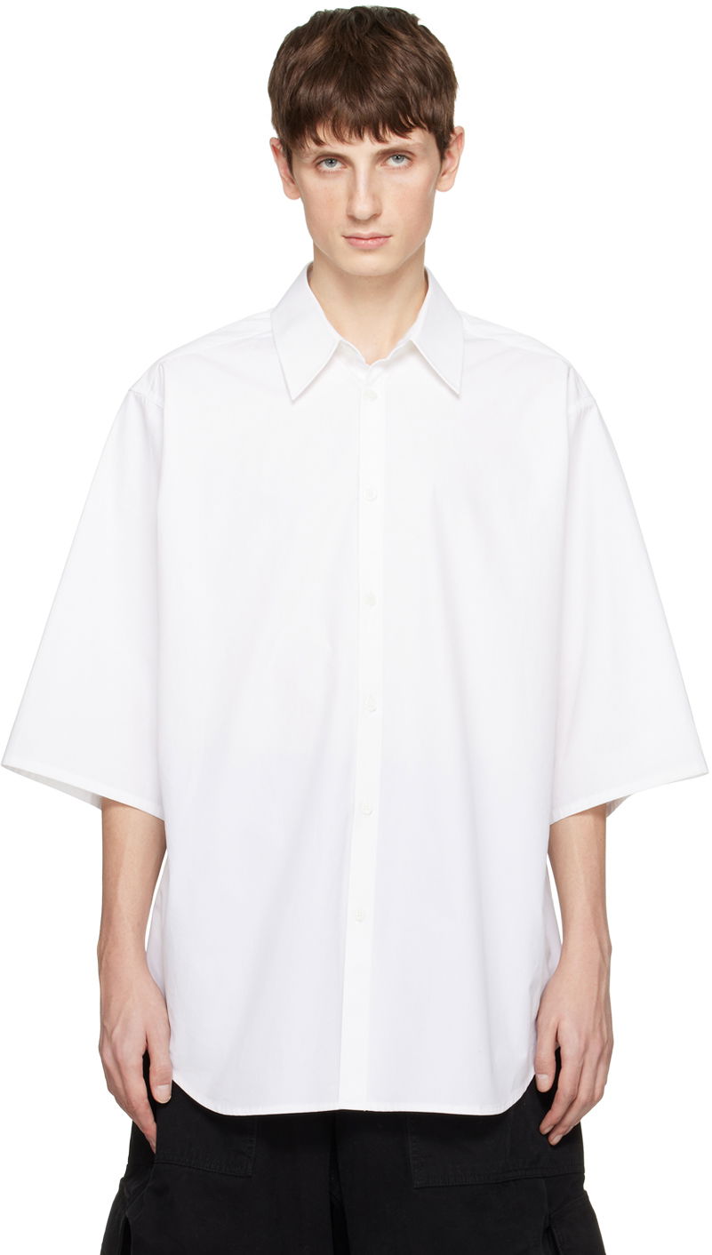 Skjorta We11done 3/4 Sleeve Shirt Vit | WD-SH1-23-213-M-WH