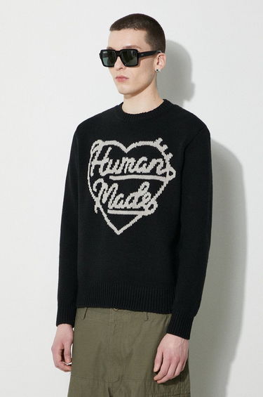 Sweater Human Made Low Gauge Knit Sweater Svart | HM27CS038, 3