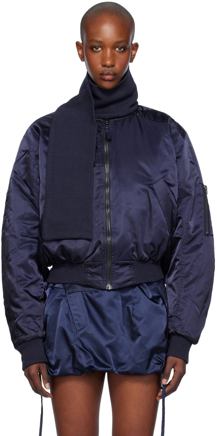 Bomberjacka Ottolinger Ottolinger Scarf Bomber Jacket Mörkblå | 1090604221