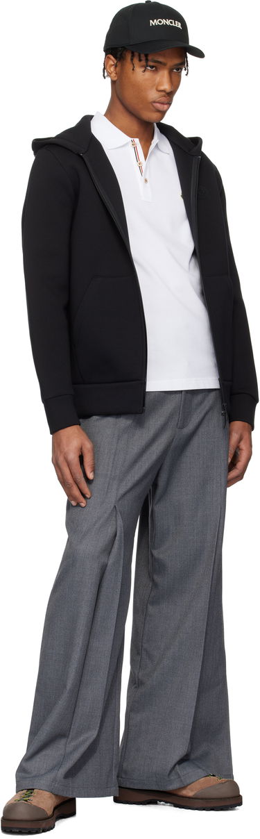 Sweatshirt Moncler Moncler Cotton & Neoprene Zip-Up Hoodie Svart | K10918G0000589ATP, 3