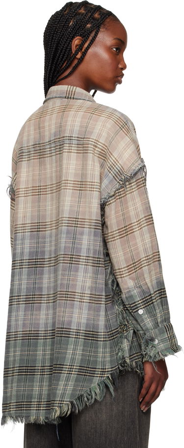 Skjorta R13 R13 Shredded Seam Drop Neck Plaid Shirt Flerfärgad | R13WR075-R458B, 2