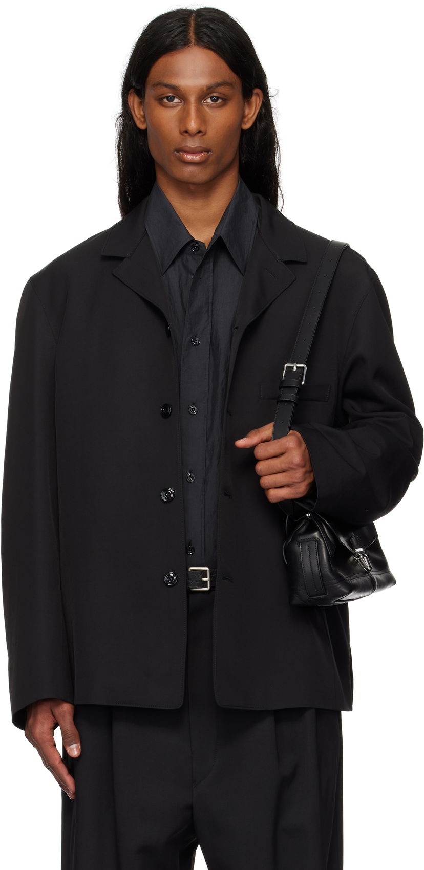 Jacka LEMAIRE Lemaire Tailored Shirt Jacket Svart | JA1064 LF1362