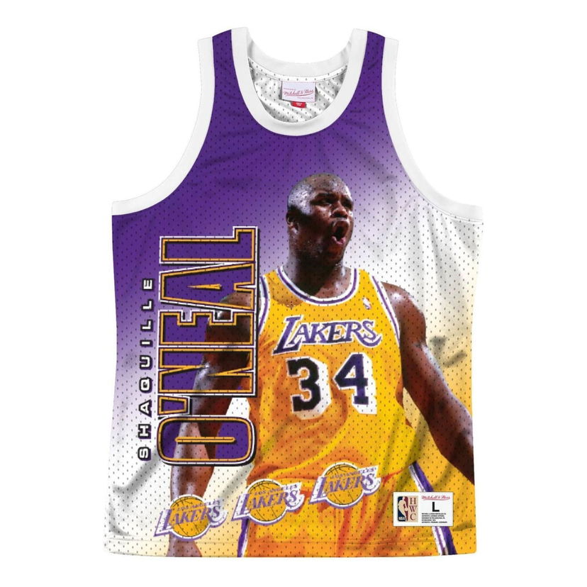 Linne Mitchell & Ness Mitchell & Ness NBA Los Angeles Lakers Shaquille O'Neal Jersey Purpur | MSTKMI19002-LALWHITSON