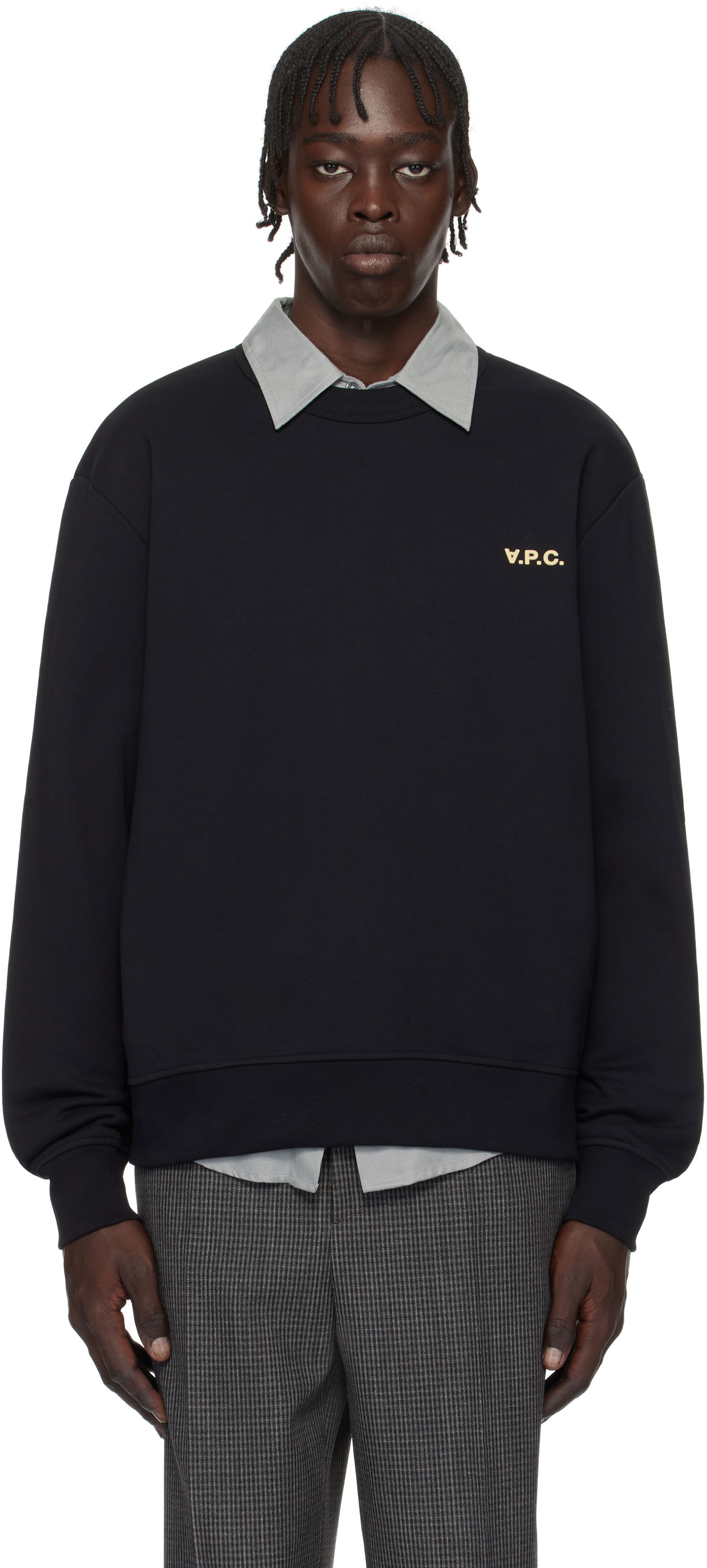 Sweatshirt A.P.C. Boxy Sweatshirt with Logo Svart | COHGO-H27916, 0