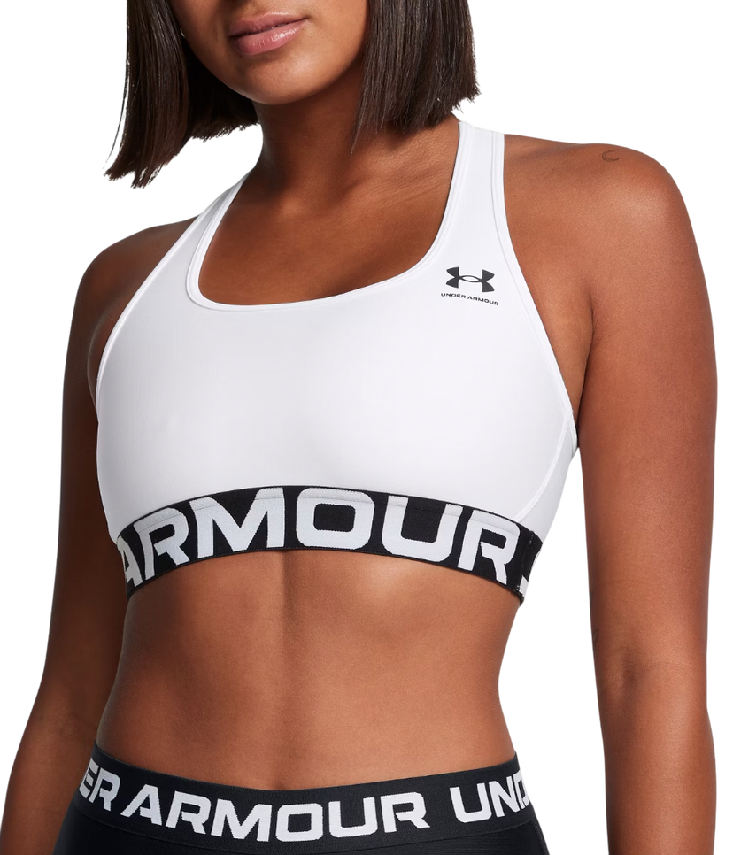 Behå Under Armour UA HG Mid Branded Sports Bra Vit | 1383544-100