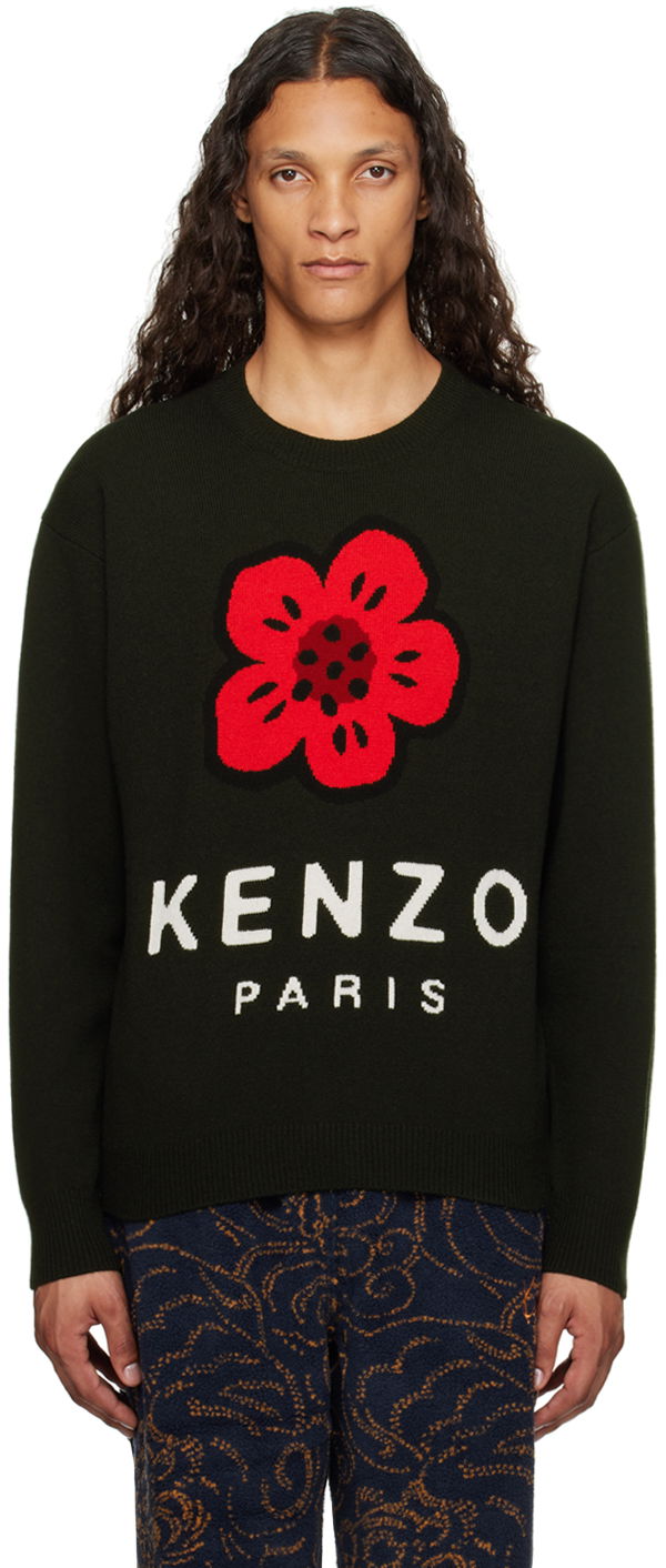 Sweater KENZO Black Paris 'Boke Flower' Wool Sweater Svart | FE65PU4873LD