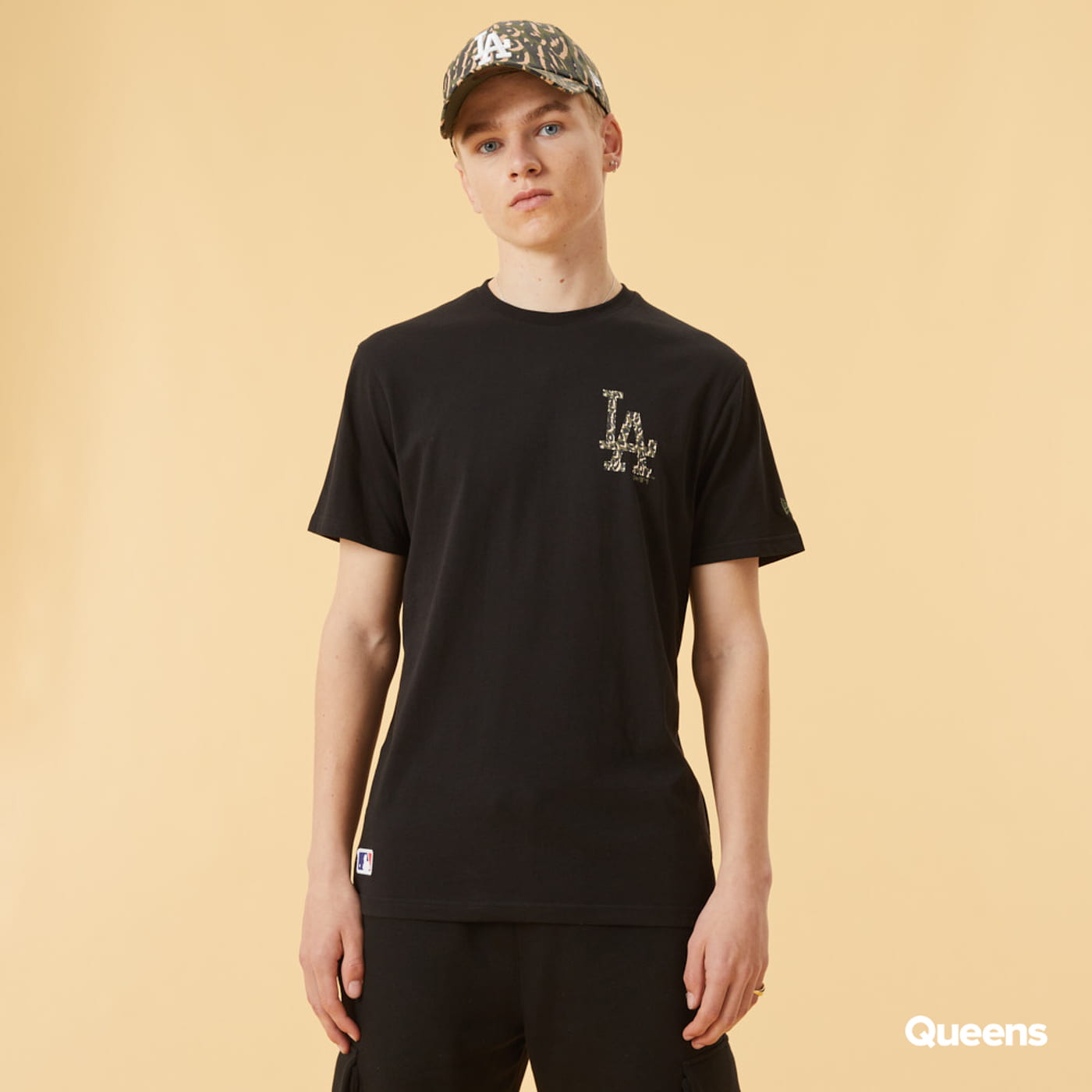 T-shirt New Era LA Dodgers Logo Infill Black T-Shirt Svart | 12893124, 1