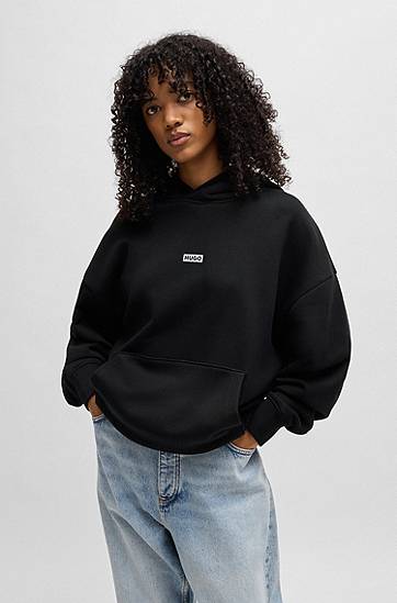 Sweatshirt BOSS Hugo Loose Fit Hoodie Svart | 50510724, 1