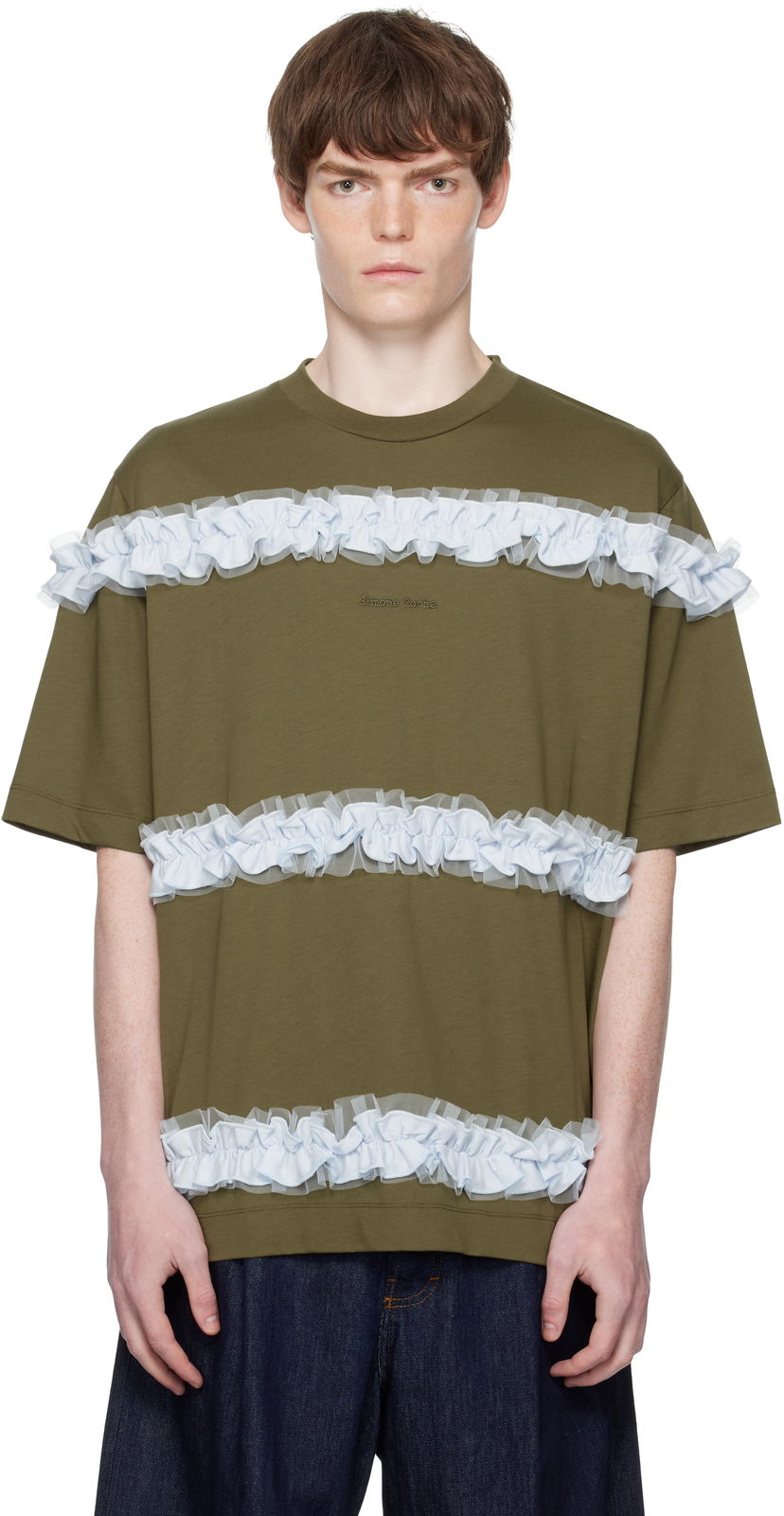 T-shirt Simone Rocha Simone Rocha Ruffle Frill T-Shirt Grön | 5362 0553