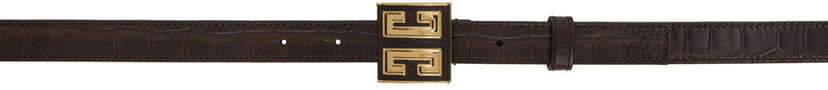 Bälten Givenchy Givenchy 4G Buckle Croc-Embossed Leather Belt Brun | BB407YB20U220