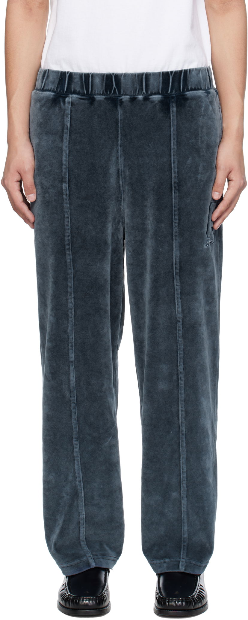 Träningsbyxor AAPE by A Bathing Ape AAPE by A Bathing Ape Injection Velour Sweatpants Blå | AAPPTMC623XXNNYL