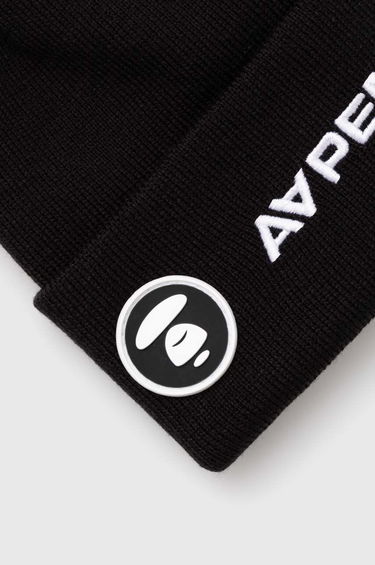 Mössa AAPE by A Bathing Ape AAPE Solid Color Beanie Svart | AHT4866, 1